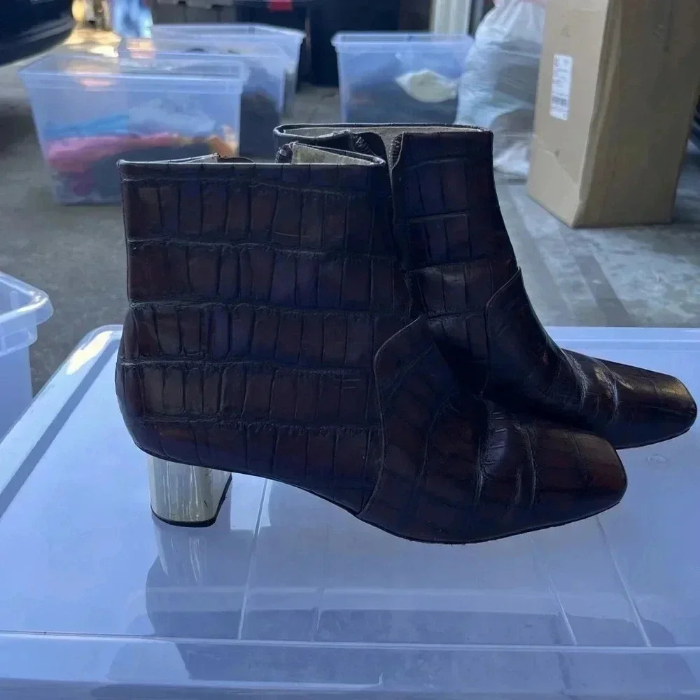 💗 Nanushka Croc Leather Booties - Size 38